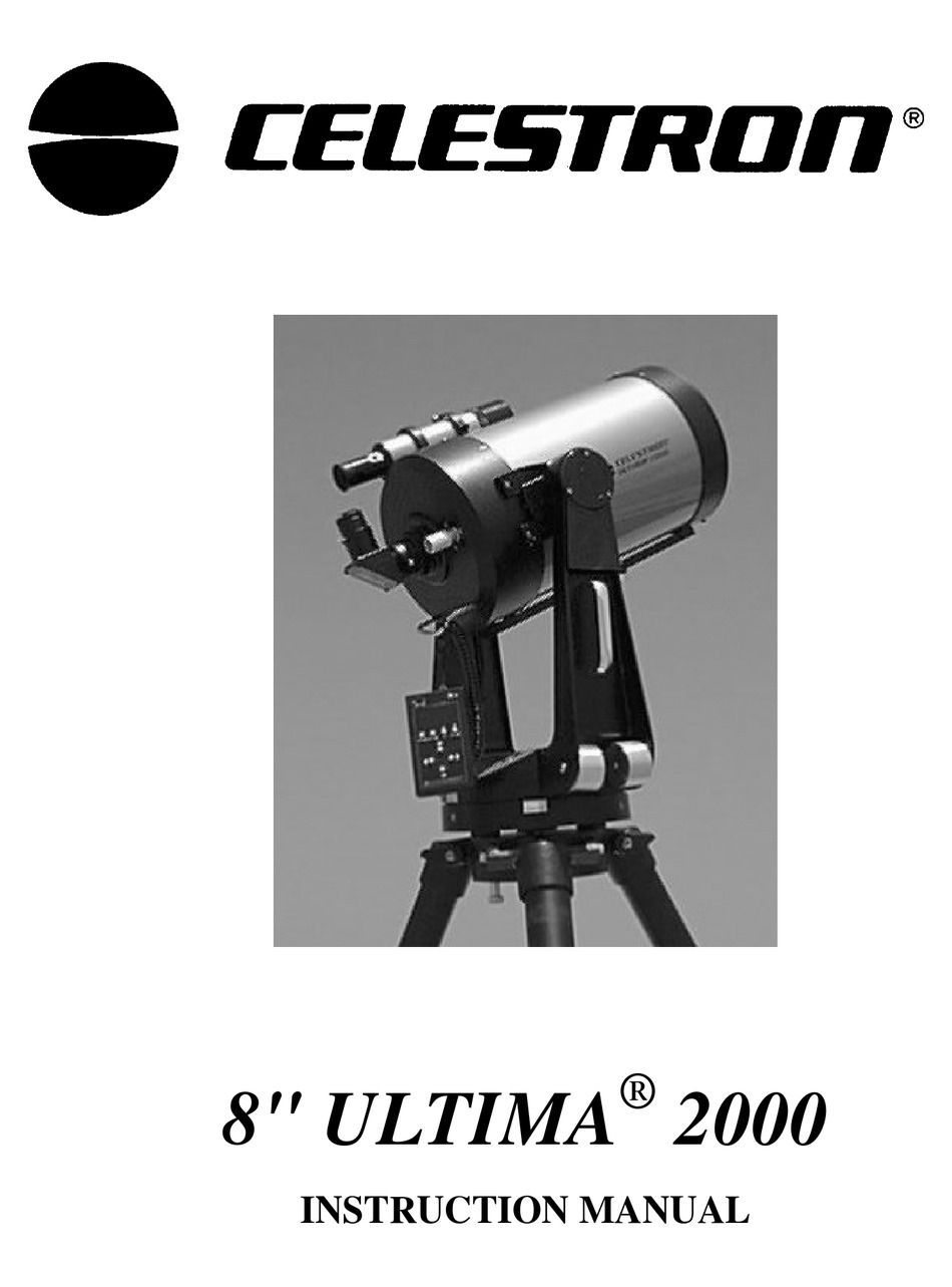 Celestron Ultima 8 Instruction Manual Pdf Download Manualslib
