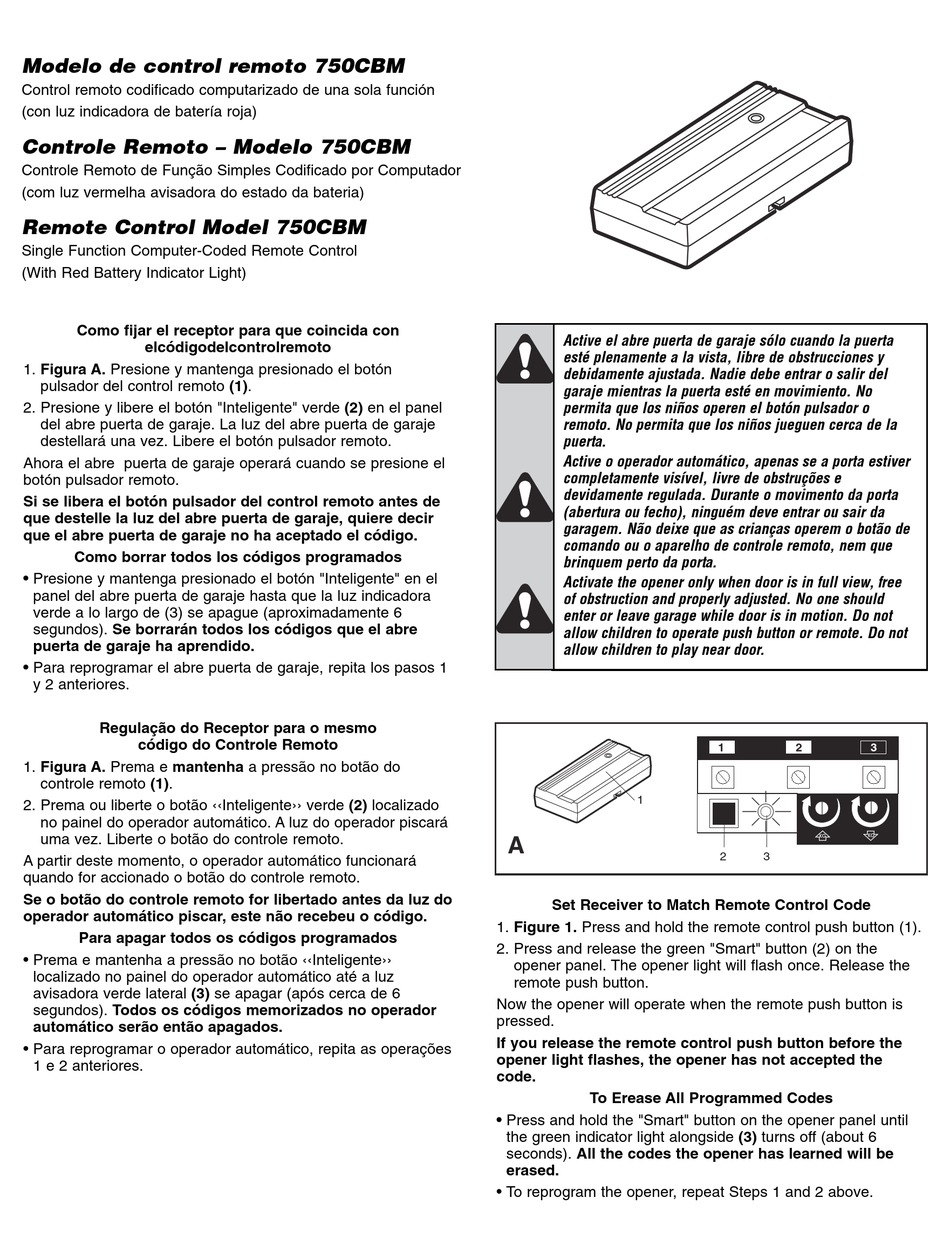 chamberlain 750cbm user manual pdf download manualslib genie medallion intellicode