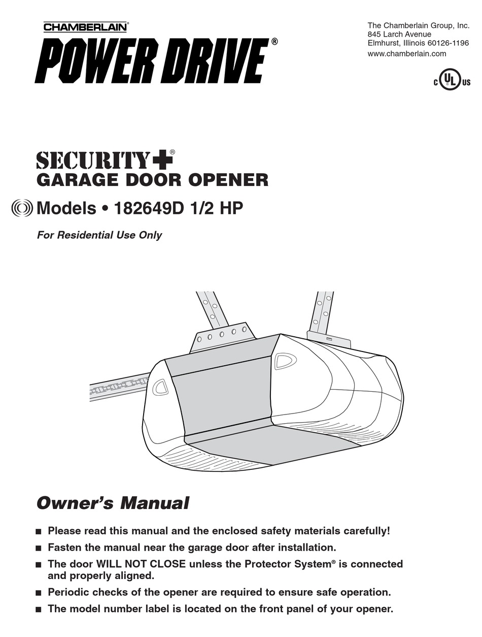 Chamberlain Power Drive Security 182649d Owner S Manual Pdf Download Manualslib [ 1254 x 950 Pixel ]