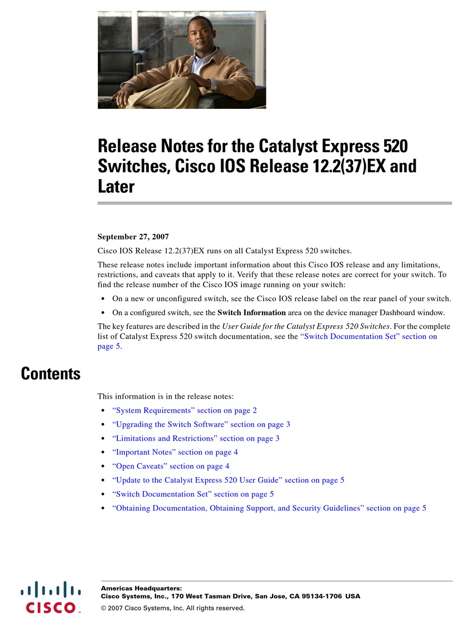 Cisco Catalyst Express 5 24lc Release Note Pdf Download Manualslib