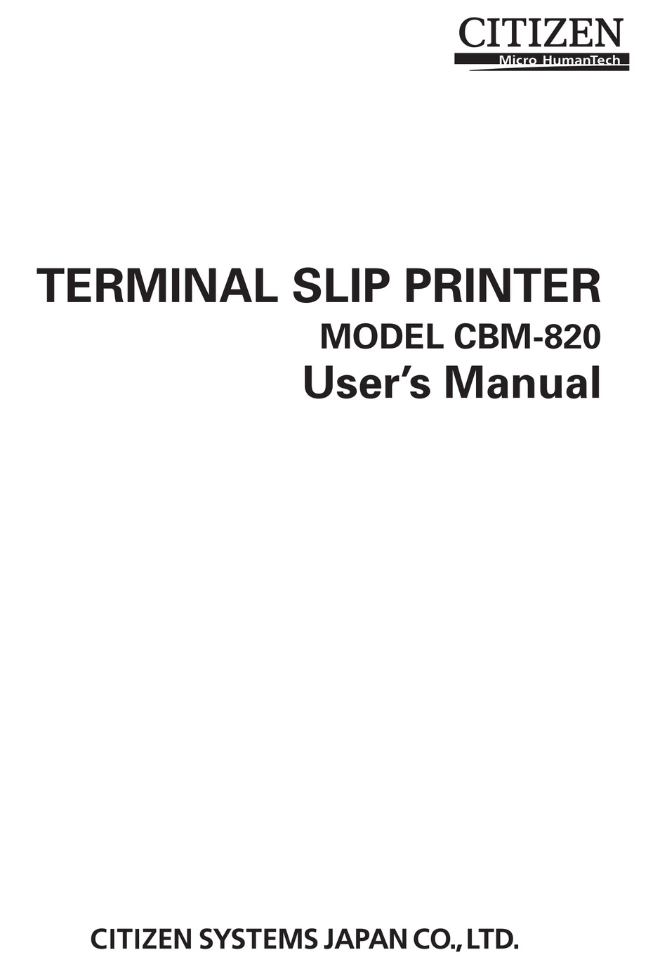 Citizen Cbm 0 User Manual Pdf Download Manualslib