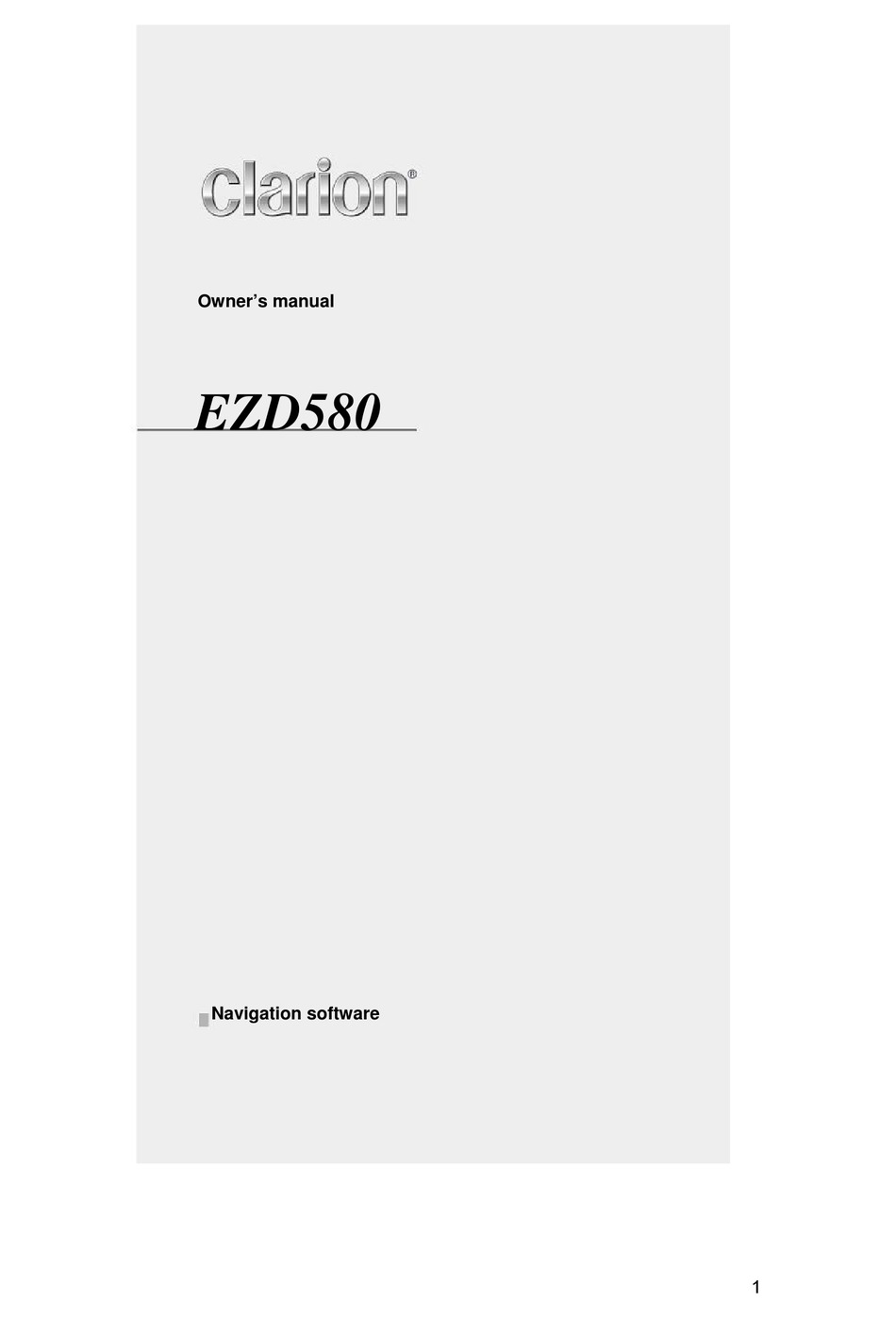 CLARION EZD580 GPS OWNER'S MANUAL ManualsLib