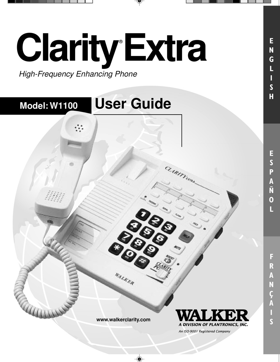 CLARITY EXTRA W1100 TELEPHONE USER MANUAL ManualsLib