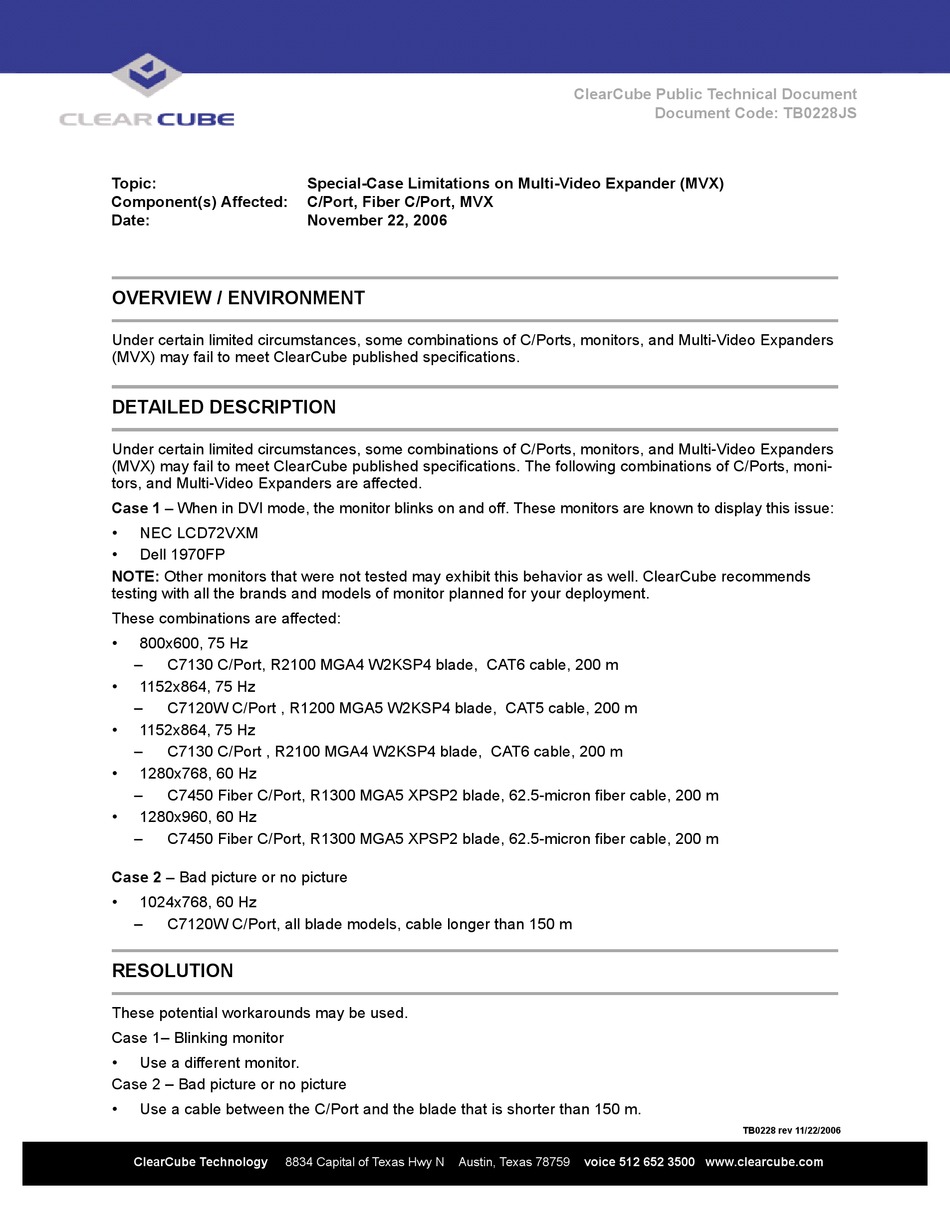 clearcube-c7130-extender-technical-document-manualslib