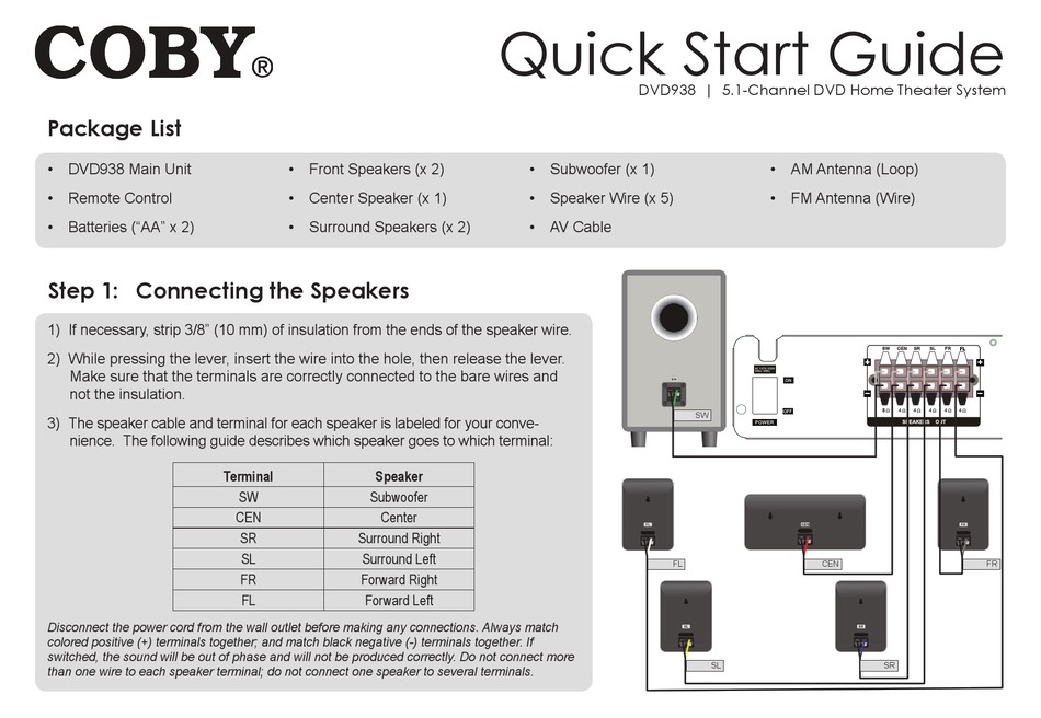 coby dvd home theater system dvd938