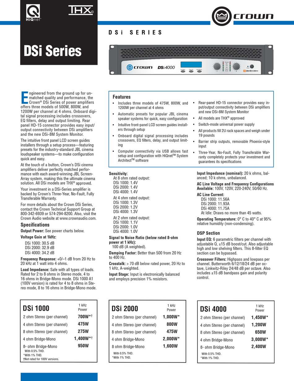 Crown dsi 1000 схема