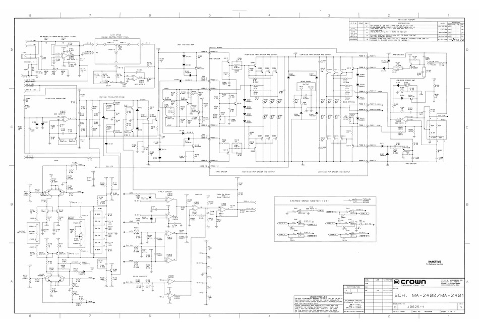 Crown Macro Tech Ma 2400 Schematic Diagram Pdf Download Manualslib