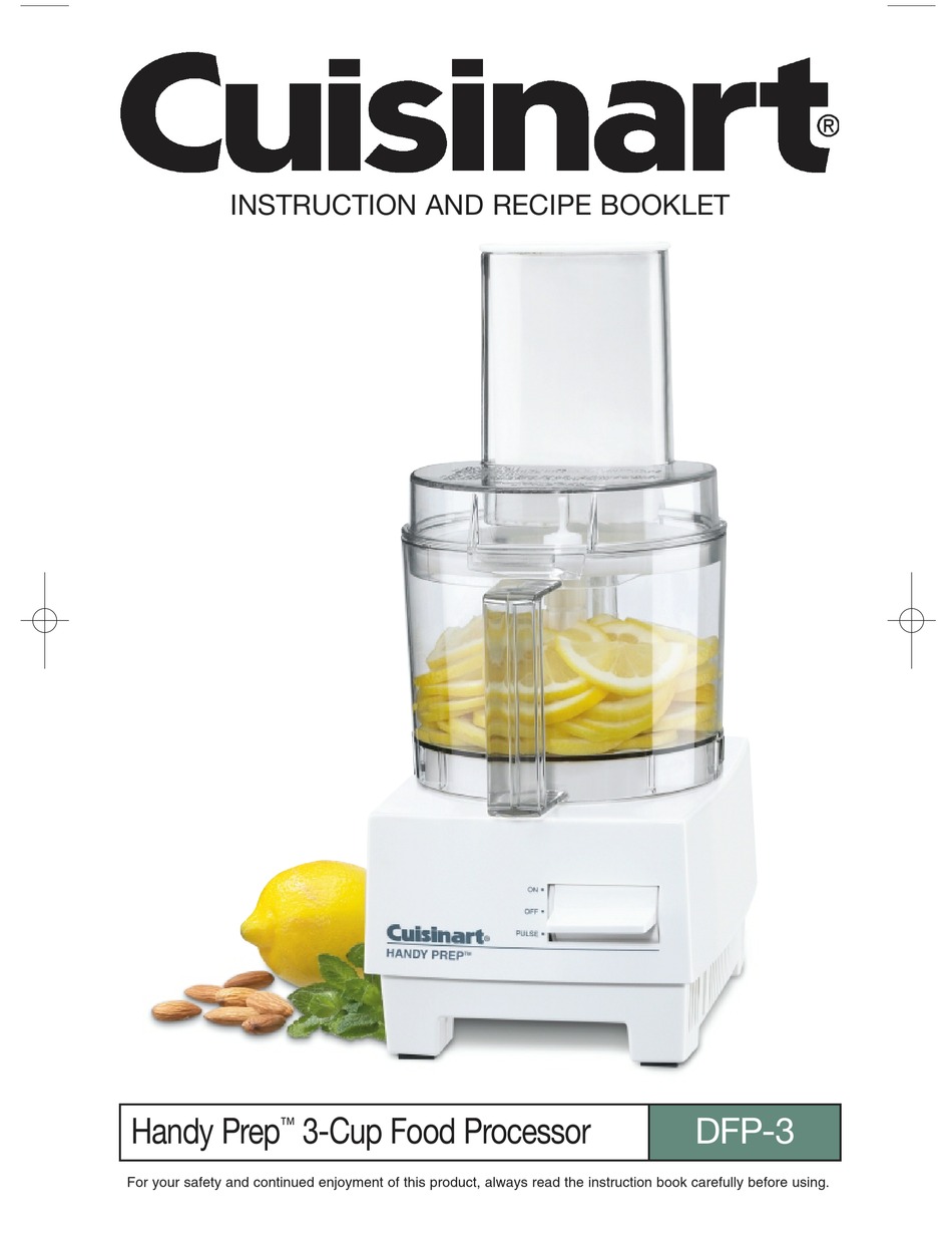 CUISINART HANDY PREP DFP-3 INSTRUCTION/RECIPE BOOKLET Pdf Download