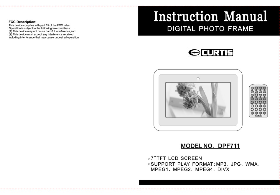 CURTIS DPF711 DIGITAL PHOTO FRAME INSTRUCTION MANUAL ManualsLib