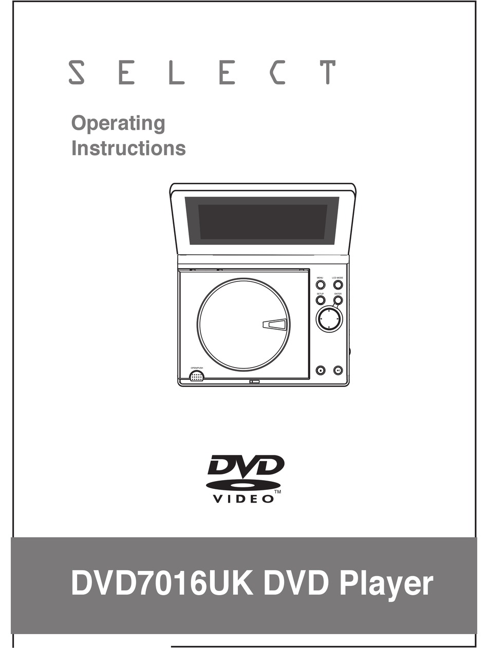 CURTIS DVD7016UK PORTABLE DVD PLAYER OPERATING INSTRUCTIONS MANUAL