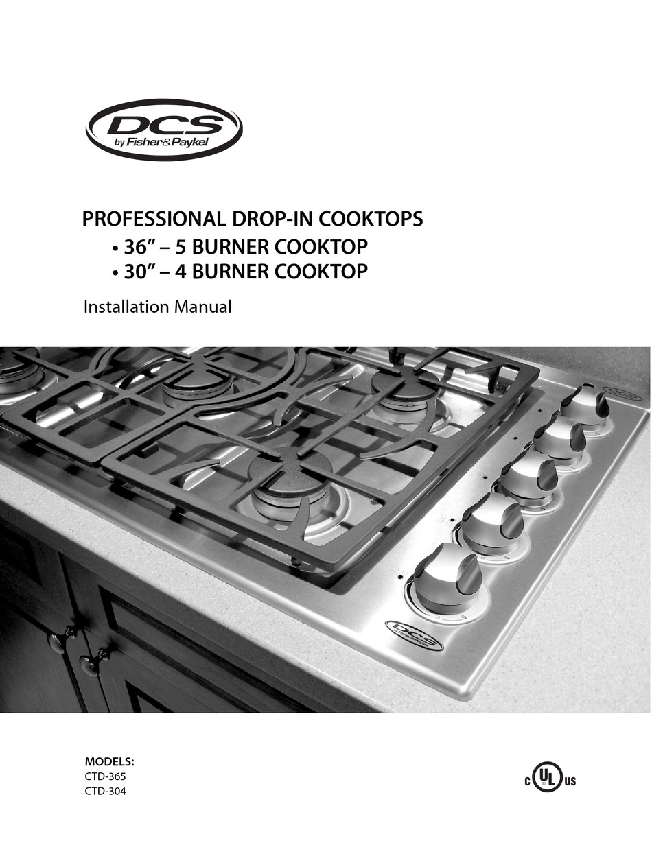 DCS CTD304 COOKTOP INSTALLATION MANUAL ManualsLib