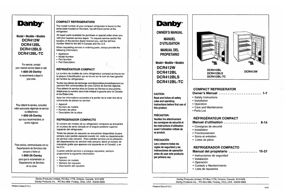 DANBY DCR412 OWNER'S MANUAL Pdf Download | ManualsLib