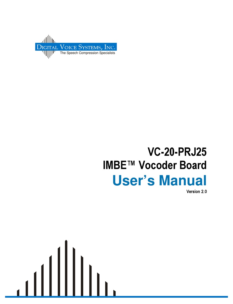 DIGITAL VOICE SYSTEMS VC20PRJ25 USER MANUAL Pdf Download ManualsLib