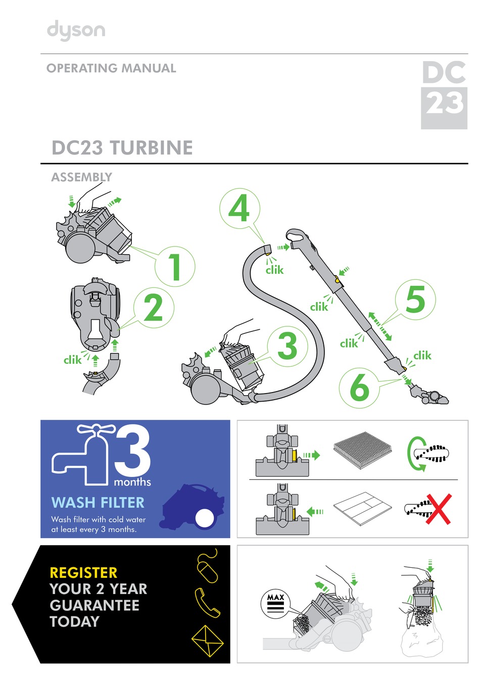 DYSON DC23 TURBINEHEAD OPERATING MANUAL Pdf Download | ManualsLib