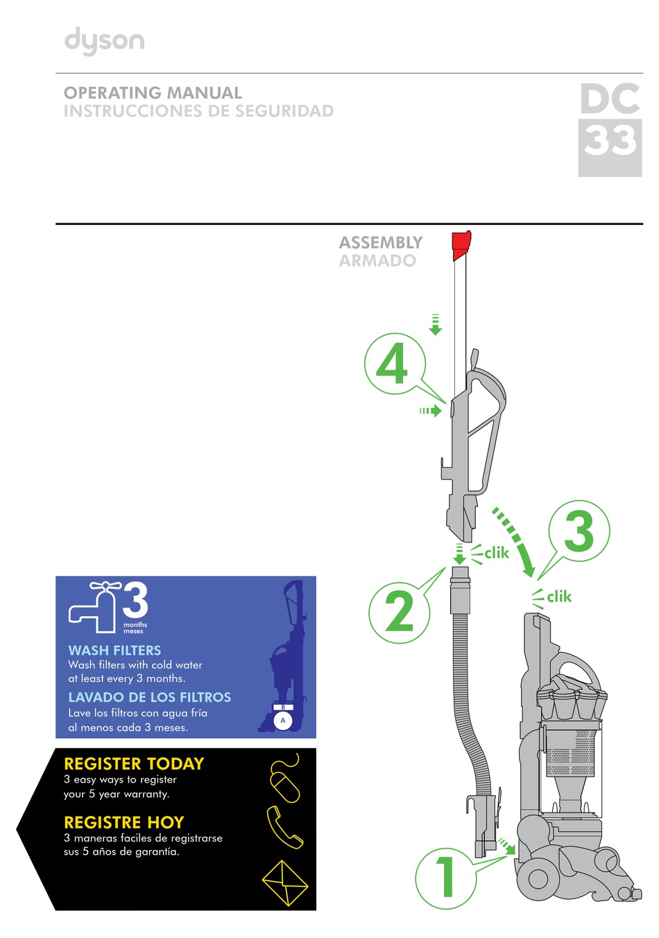 DYSON DC33 OPERATING MANUAL Pdf Download | ManualsLib