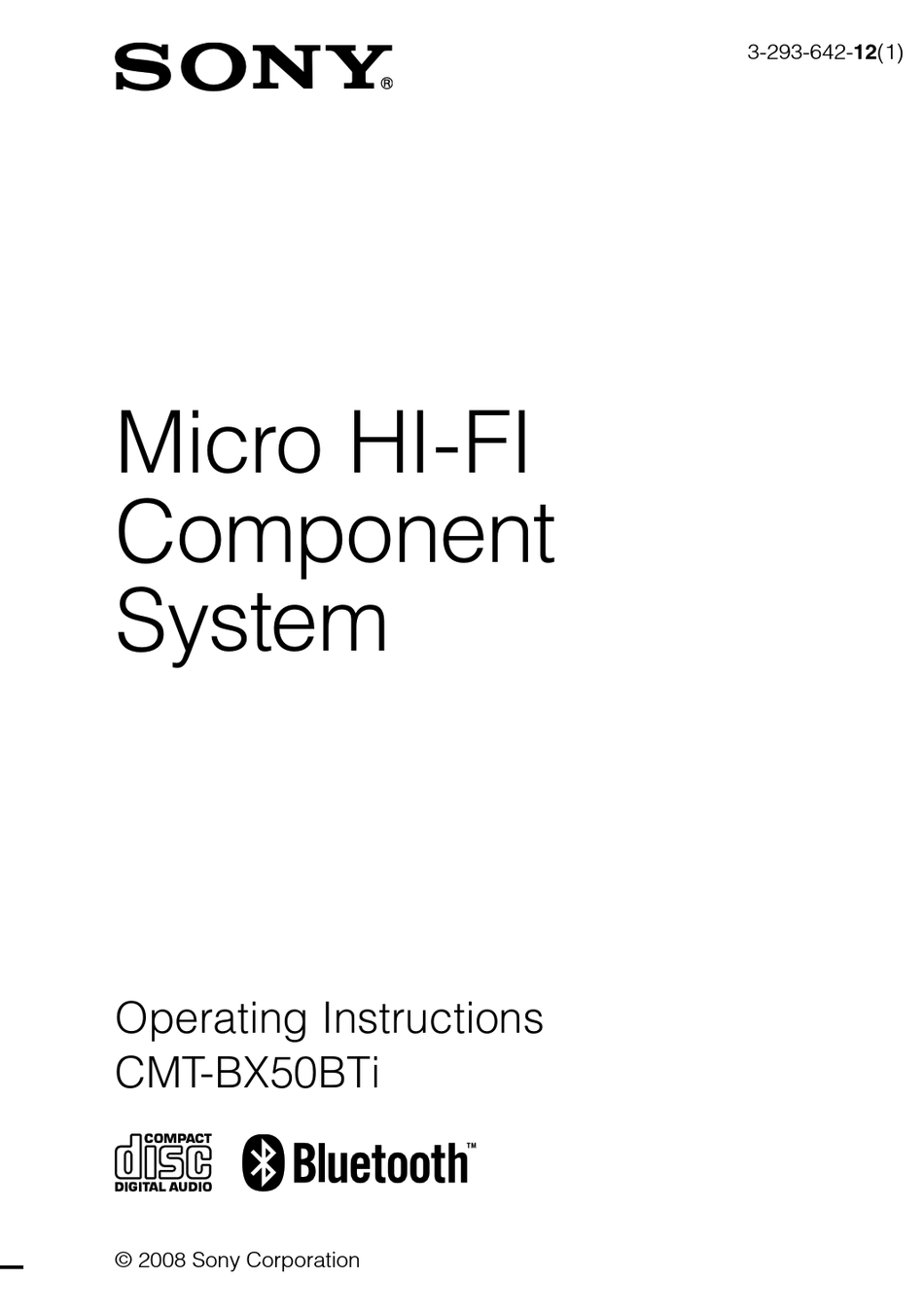 SONY CMTBX50BTI STEREO SYSTEM OPERATING INSTRUCTIONS MANUAL ManualsLib