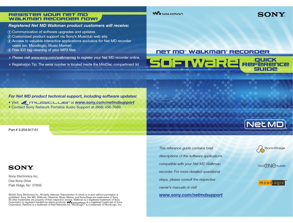 SONY MZN1 SOFTWARE QUICK REFERENCE MANUAL Pdf Download ManualsLib