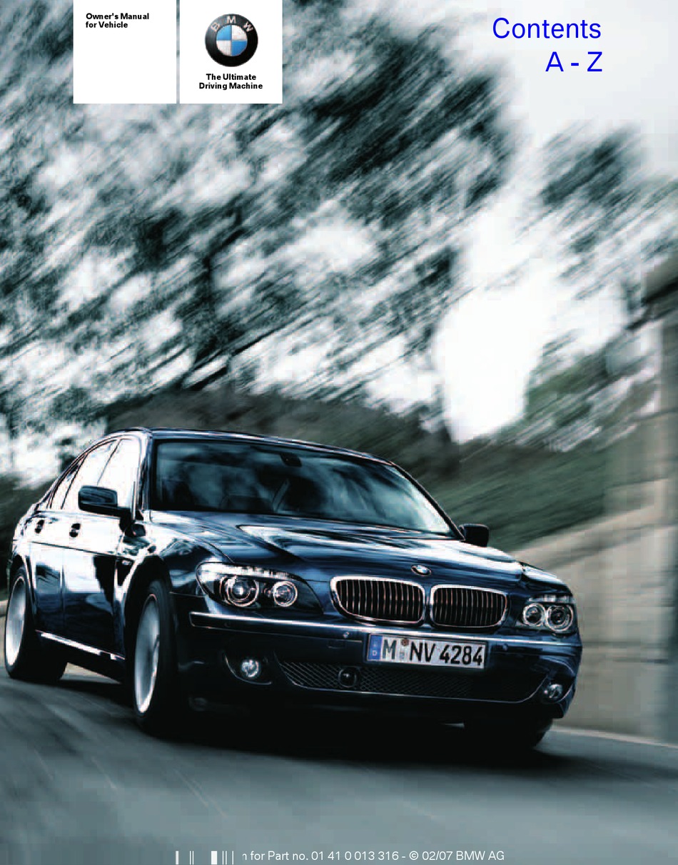BMW 2007 7 SERIES AUTOMOBILE OWNER'S MANUAL ManualsLib