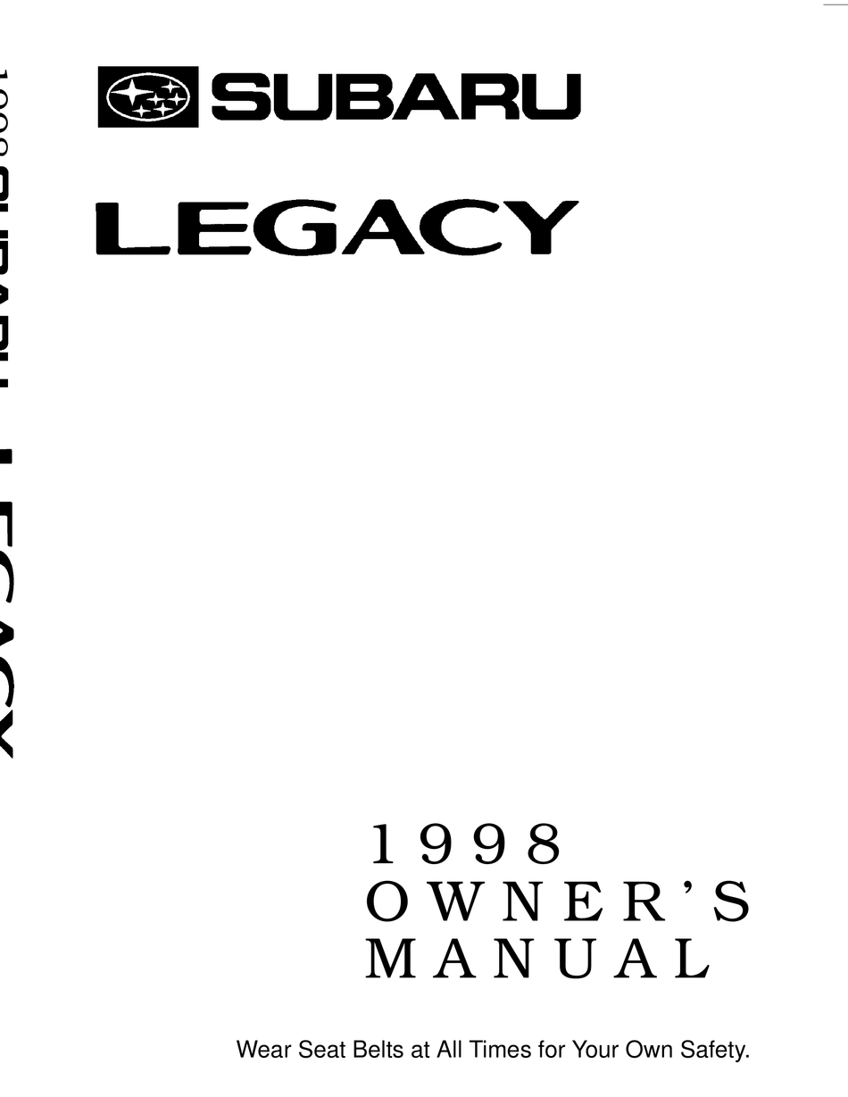 Subaru 1998 Legacy Owner S Manual Pdf Download Manualslib