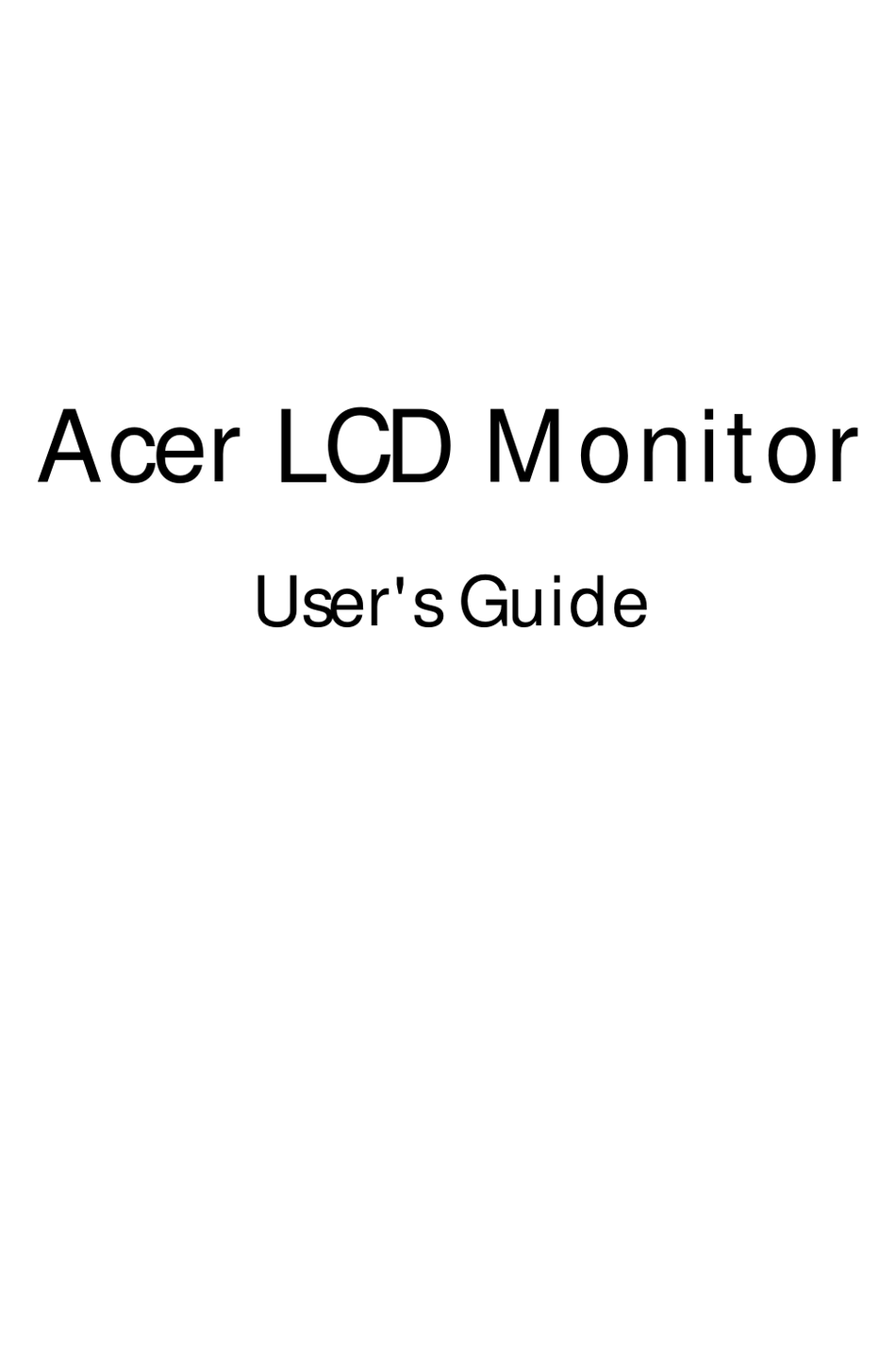 ACER ET.XV3HE.013 MONITOR USER MANUAL 