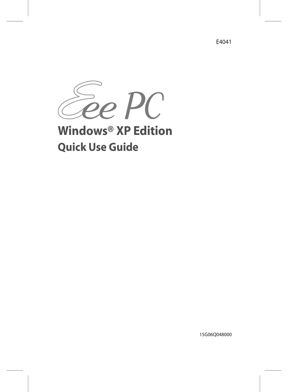 Asus Eee Pc 701sd Xp Laptop Quick Use Manual Manualslib