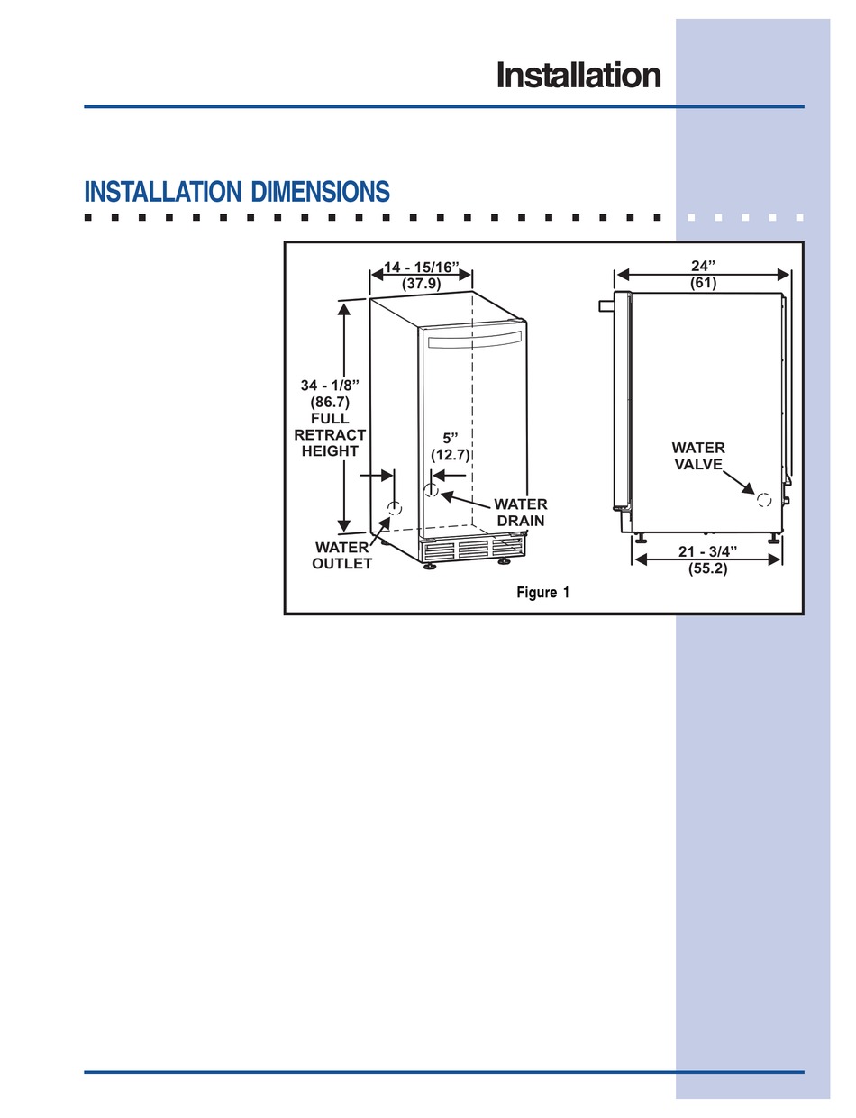 ELECTROLUX E15IM60EBS ICE MAKER INSTALLATION MANUAL ManualsLib