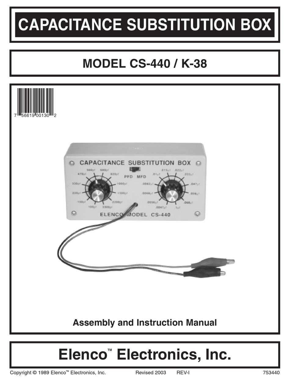 ELENCO ELECTRONICS CS440 ASSEMBLY AND INSTRUCTION MANUAL Pdf Download