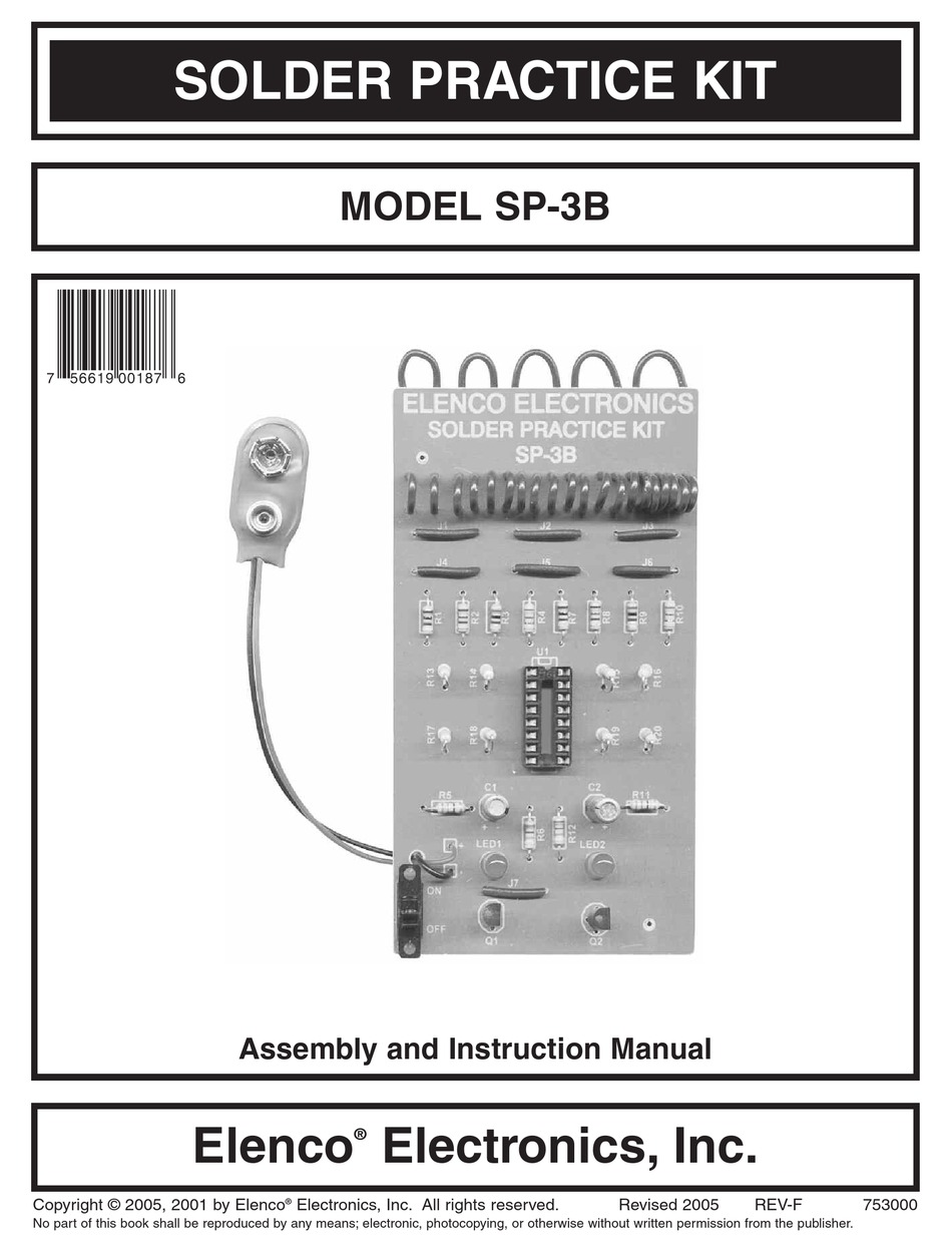 ELENCO ELECTRONICS SP3B ASSEMBLY AND INSTRUCTION MANUAL Pdf Download