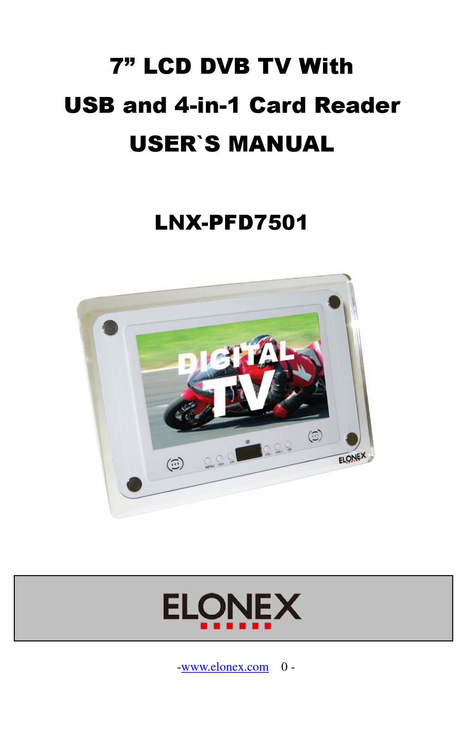 ELONEX LNXPFD7501 LCD TV USER MANUAL ManualsLib