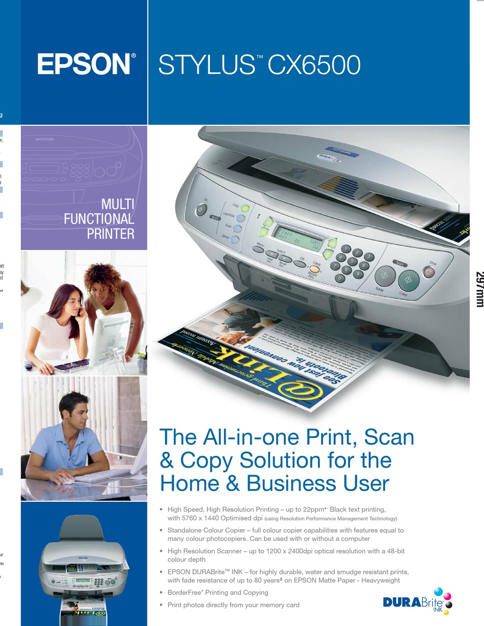 Epson Stylus Cx6500 All In One Printer Brochure And Specs Manualslib 9322