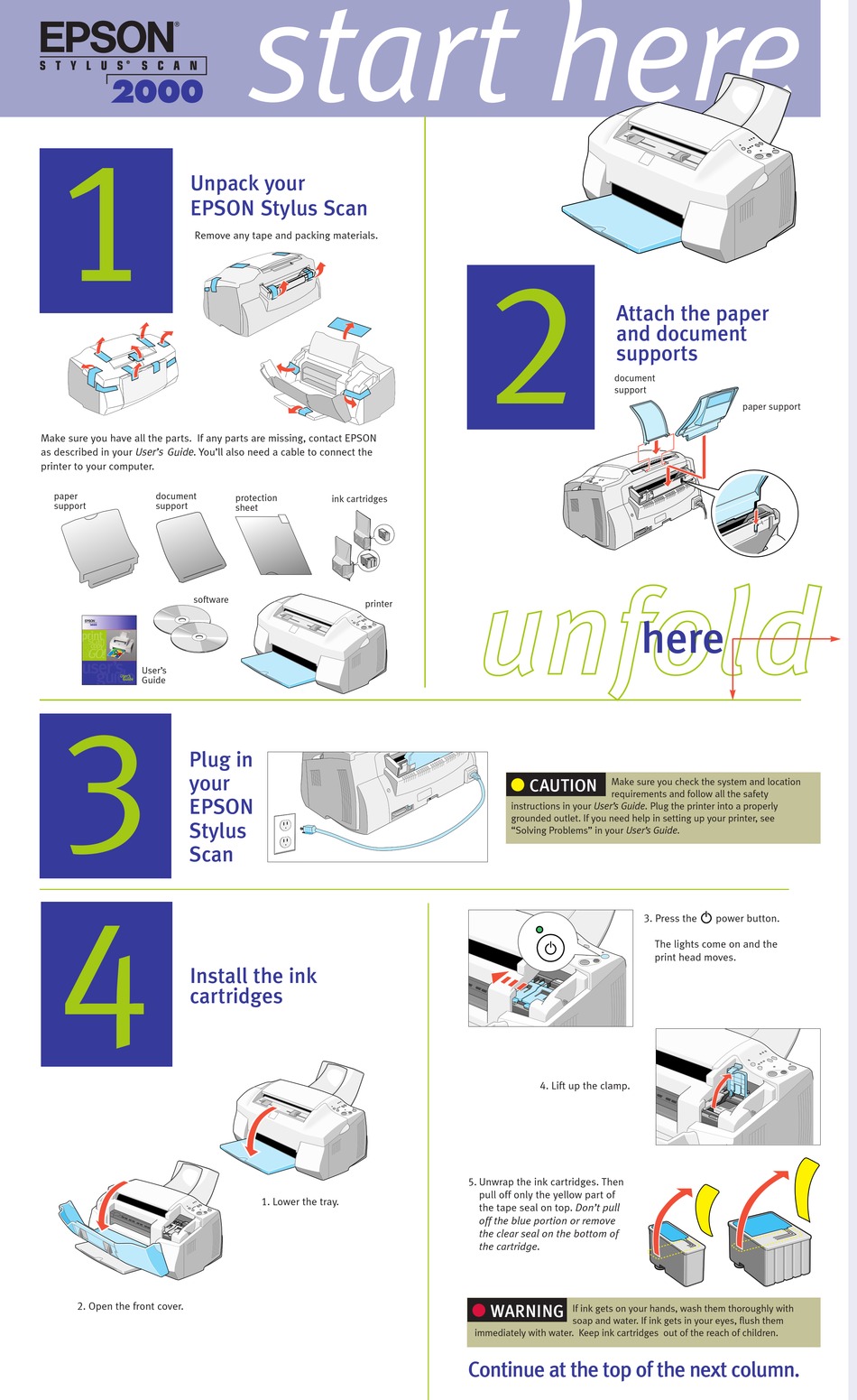 Epson Stylus Scan 2000 All In One Printer Quick Start Manualslib 5081