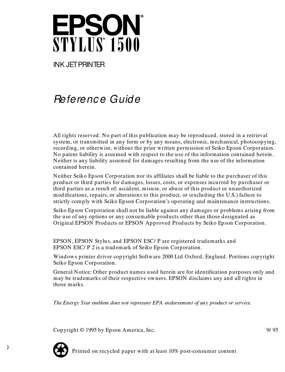 The Printer Does Not Seem To Receive Print Jobs - Epson Stylus 1500  Reference Manual [Page 77] | ManualsLib