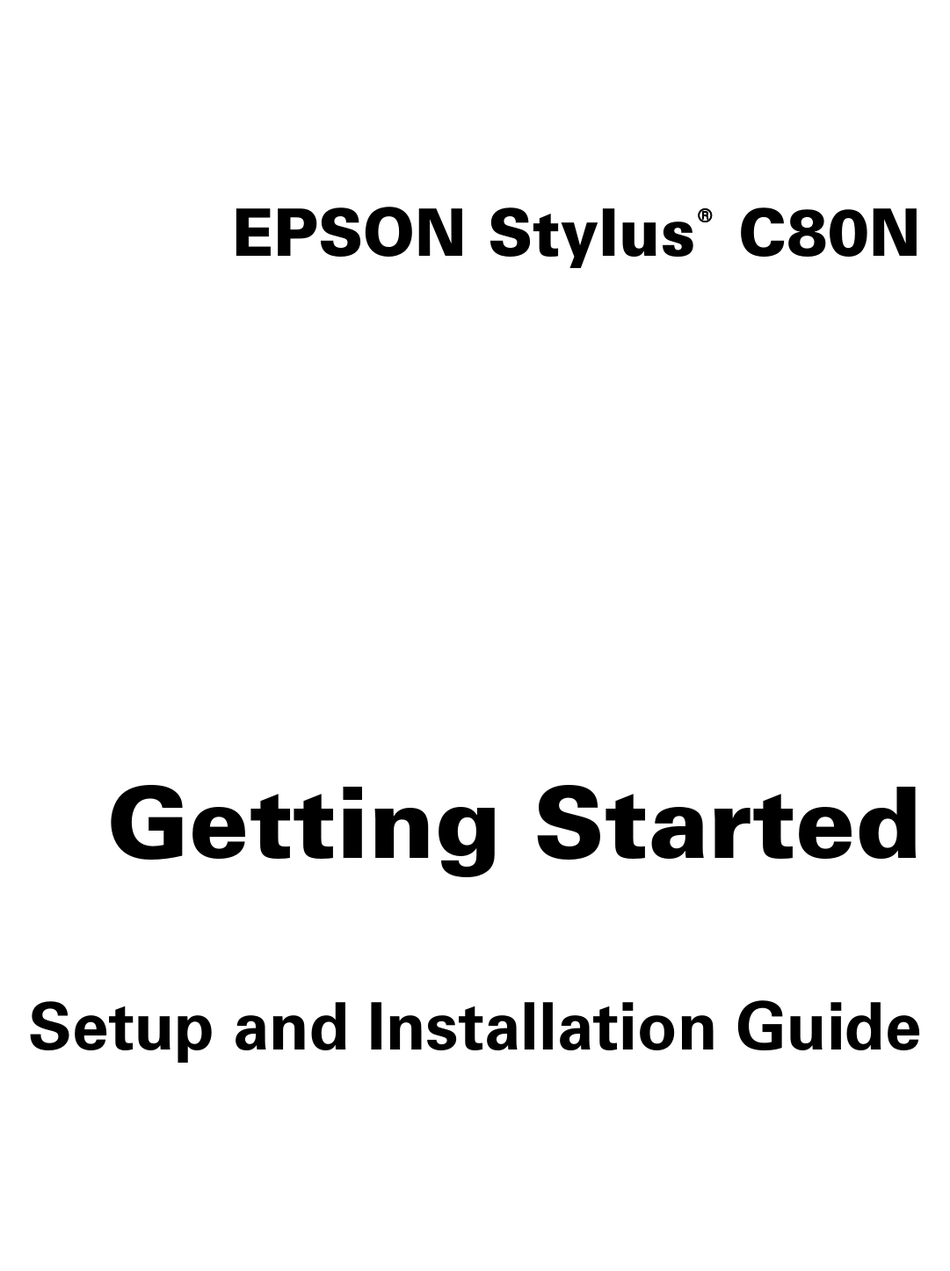 Epson Stylus C80n Printer Setup And Installation Manual Manualslib 1170