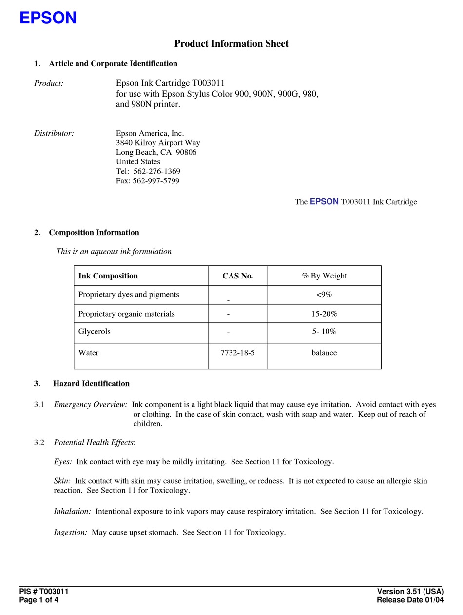 Epson Stylus Color 900 Product Information Sheet Pdf Download Manualslib 8723