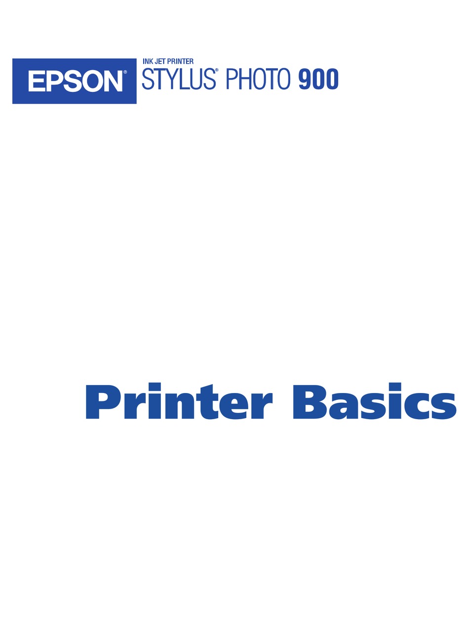 Epson Stylus Photo 900 Printer Printer Basics Manual Manualslib 2863
