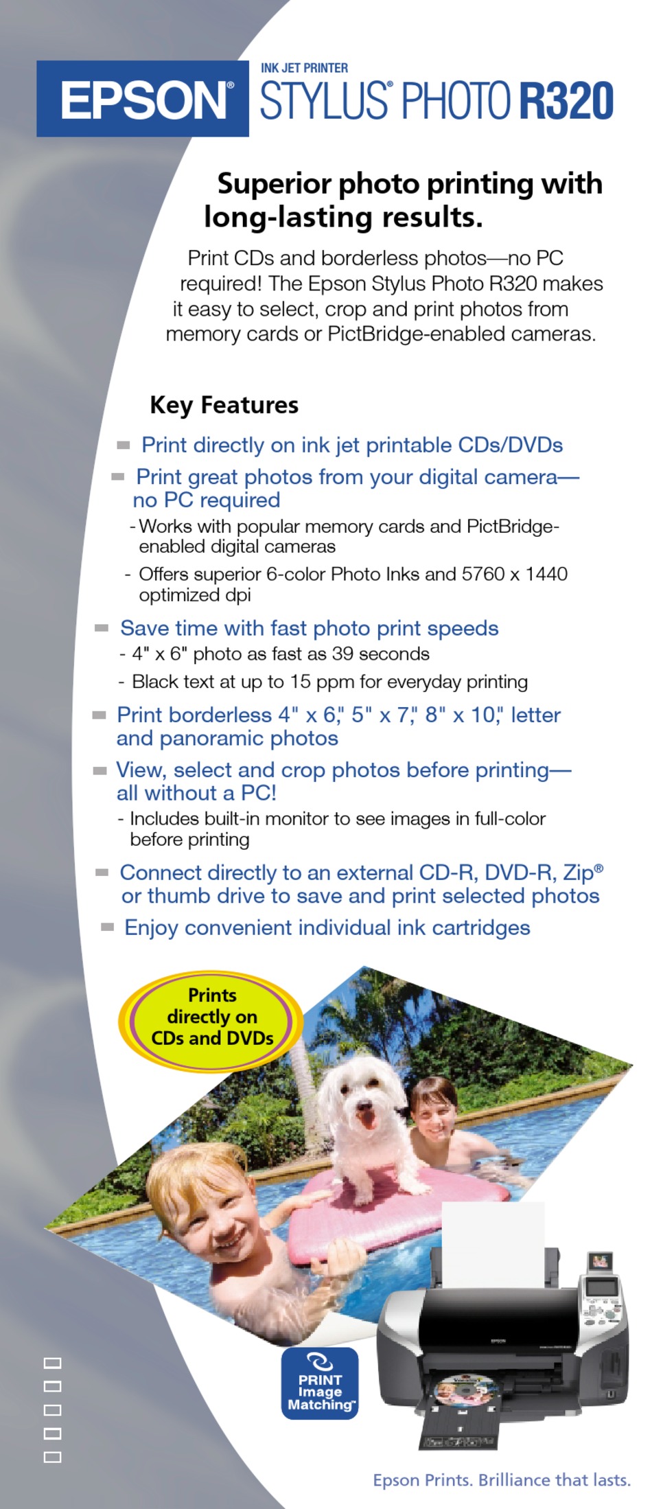 Epson Stylus Photo R320 Specifications Pdf Download Manualslib