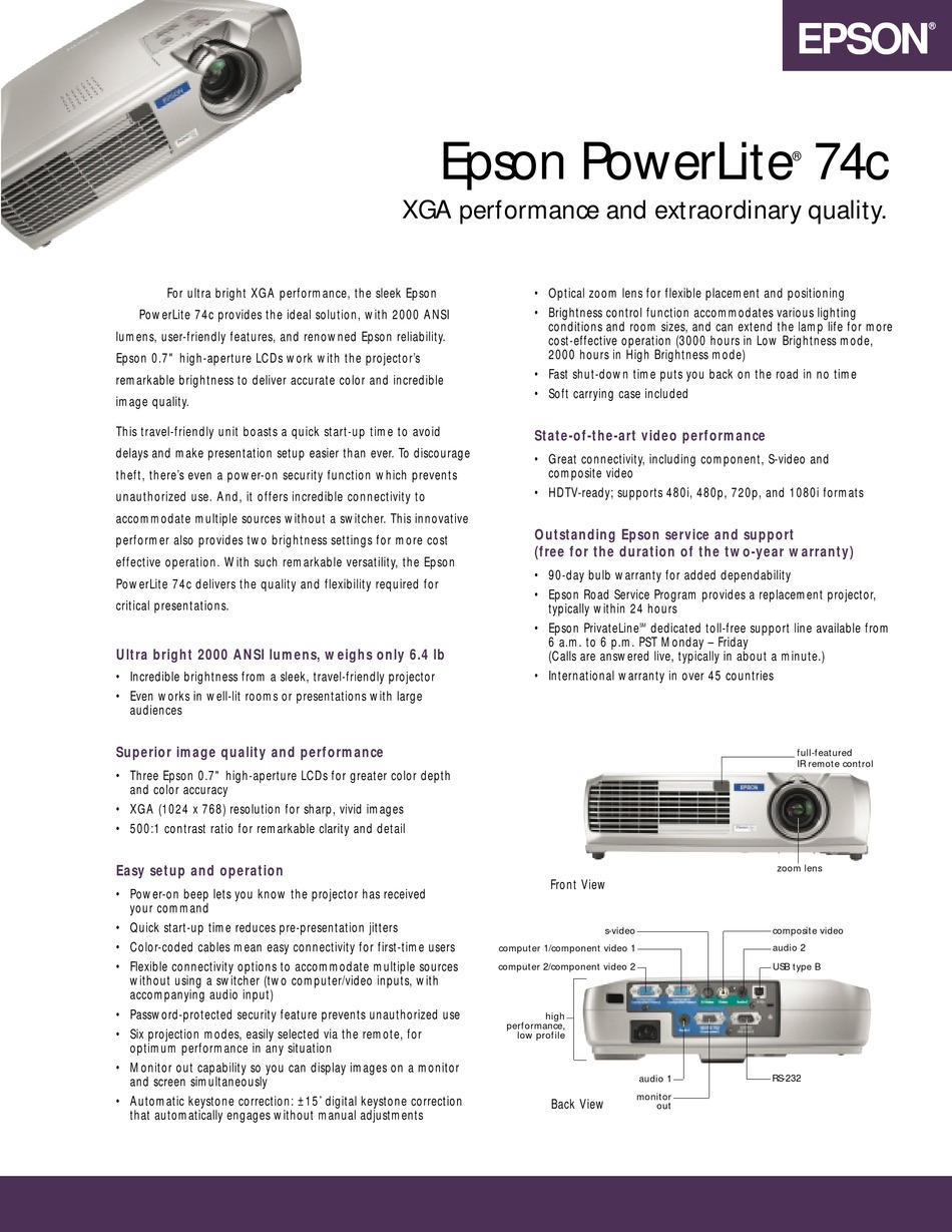 epson powerlite 74c