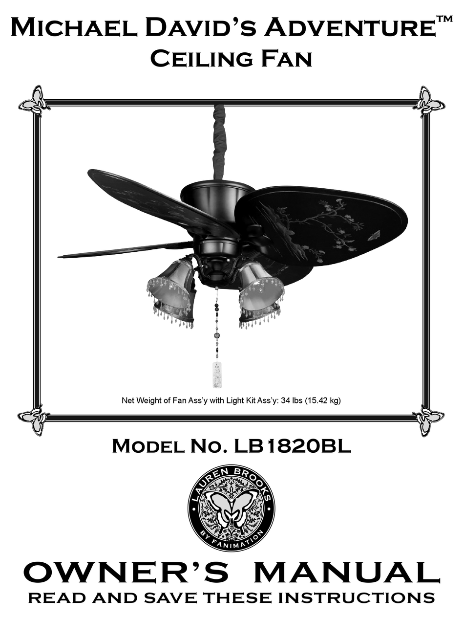 FANIMATION MICHAEL DAVID’S ADVENTURE LB1820BL FAN OWNER