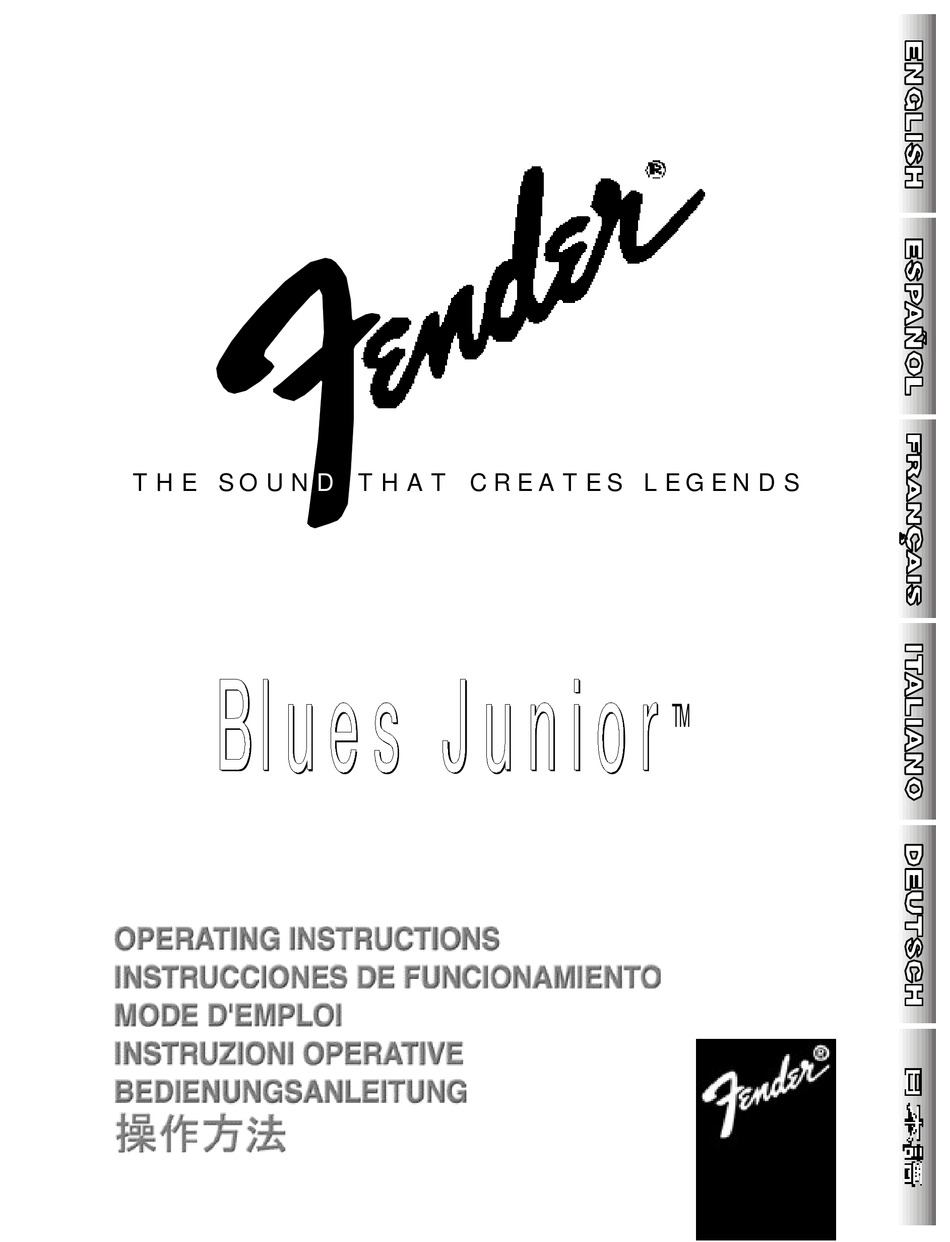 FENDER BLUES JUNIOR AMPLIFIER OPERATING INSTRUCTIONS MANUAL ManualsLib