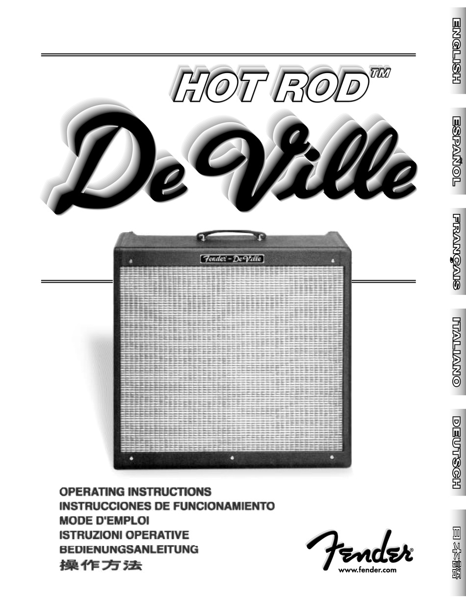 Fender Hot Rod Deville Operating Instructions Manual Pdf Download Manualslib Fender Hot Rod Deville Operating Instructions Manual Pdf Download Manualslib