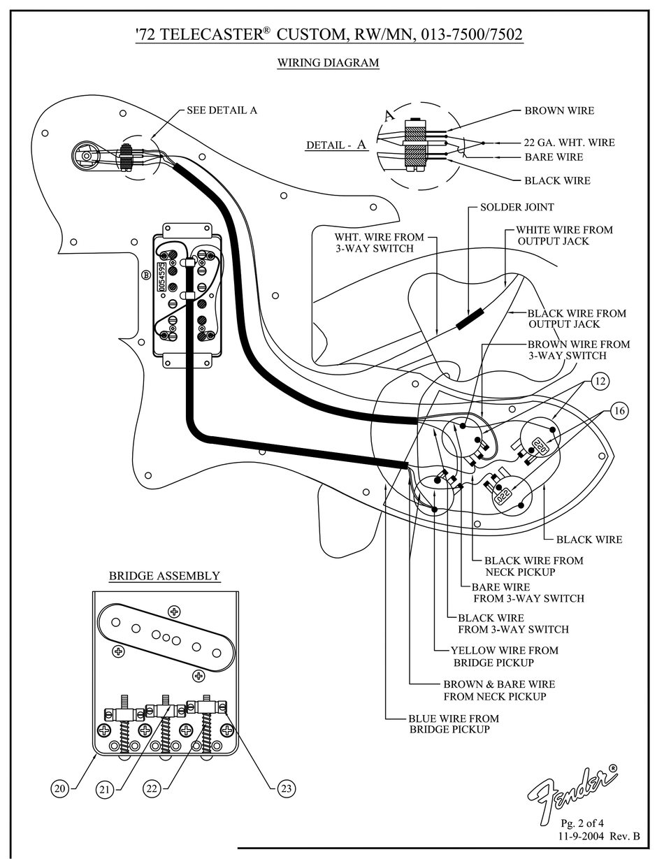 72 Telecaster Custom Wiring Diagram - Wiring Diagram and Schematic Role