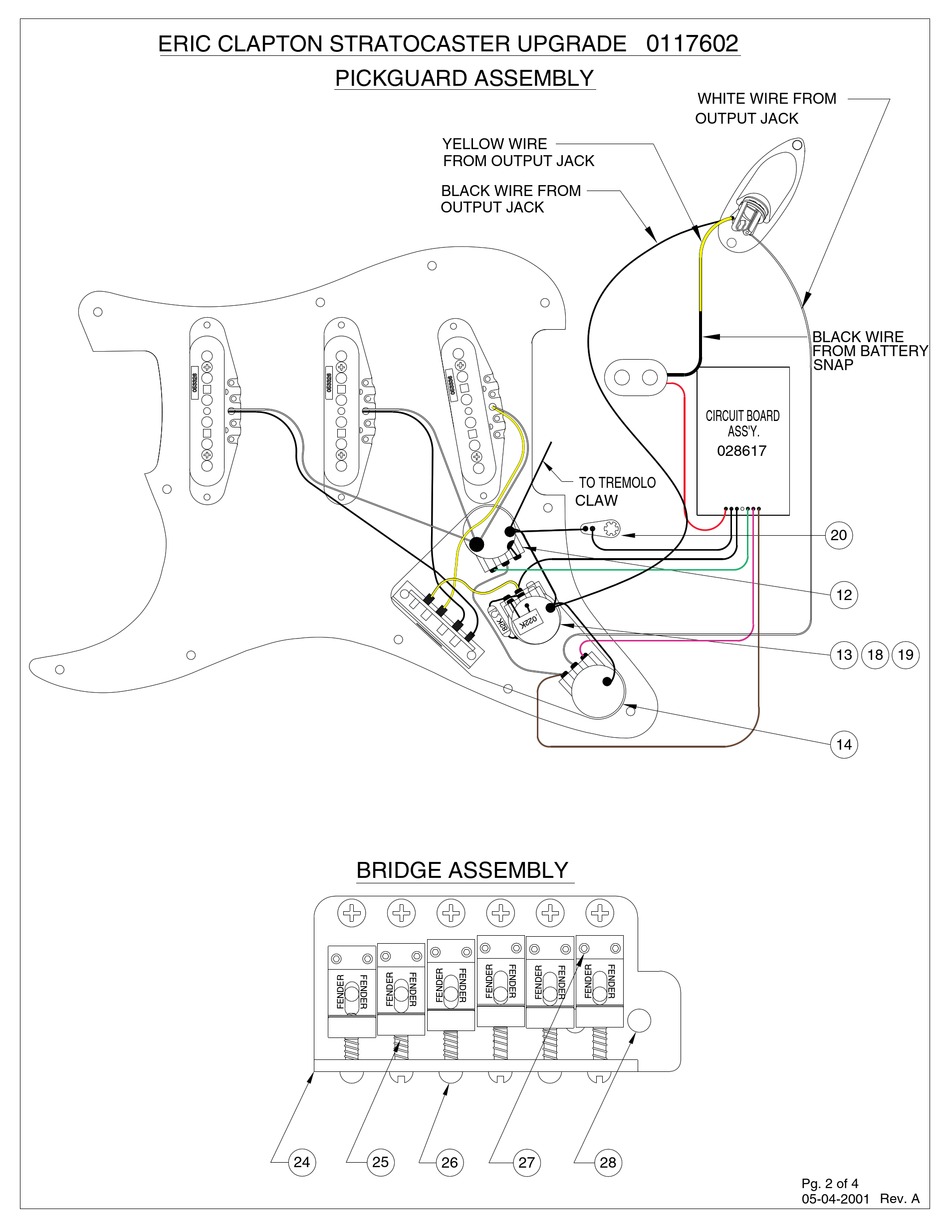 FENDER ERIC CLAPTON STRATOCASTER WIRING DIAGRAM Pdf Download | ManualsLib