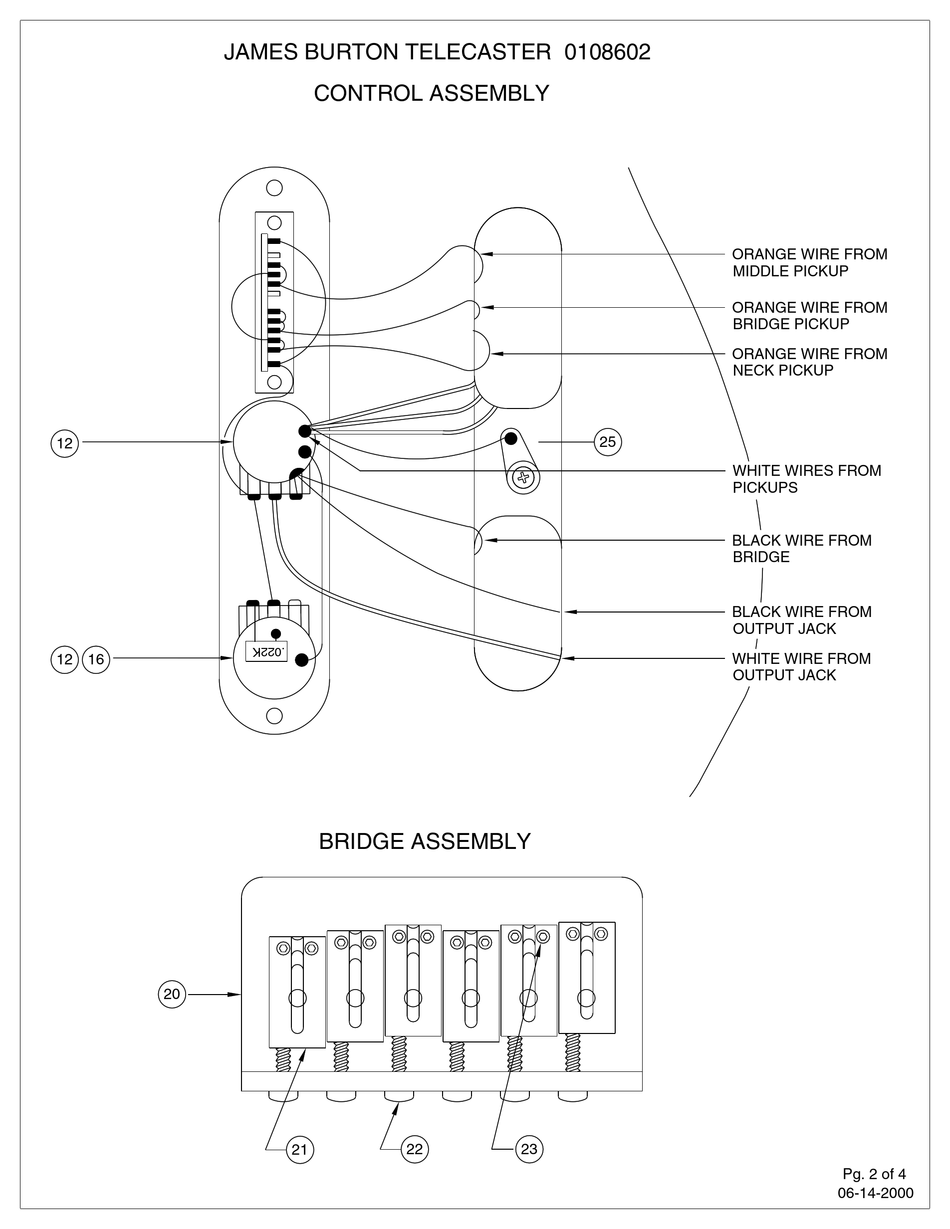 Fender James Burton Telecaster Guitar, Telecaster Humbucker Neck Wiring Diagram Pdf
