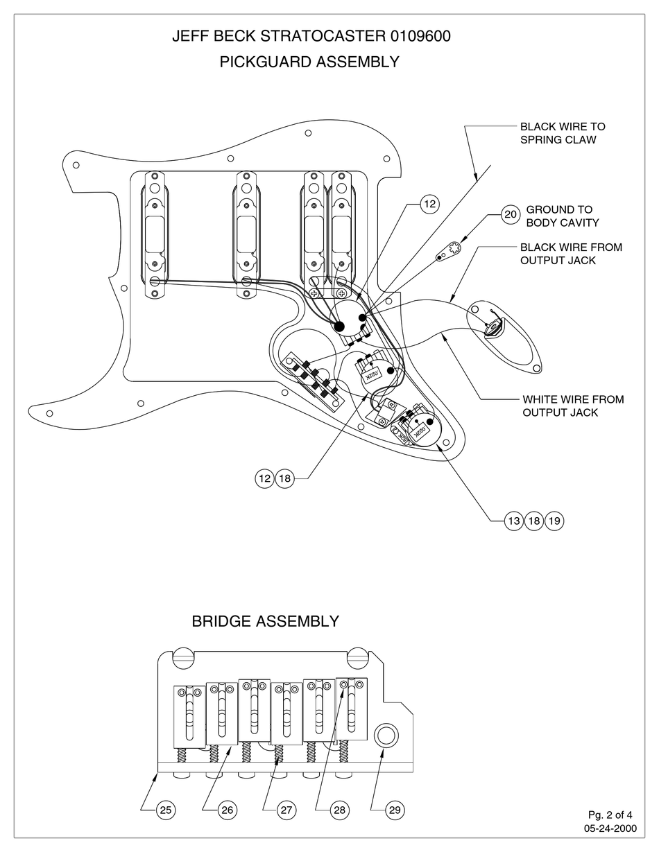 Fender Jeff Beck Stratocaster Wiring Diagram Pdf Download Manualslib