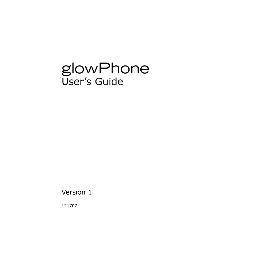 FIREFLY GLOWPHONE CELL PHONE USER MANUAL ManualsLib