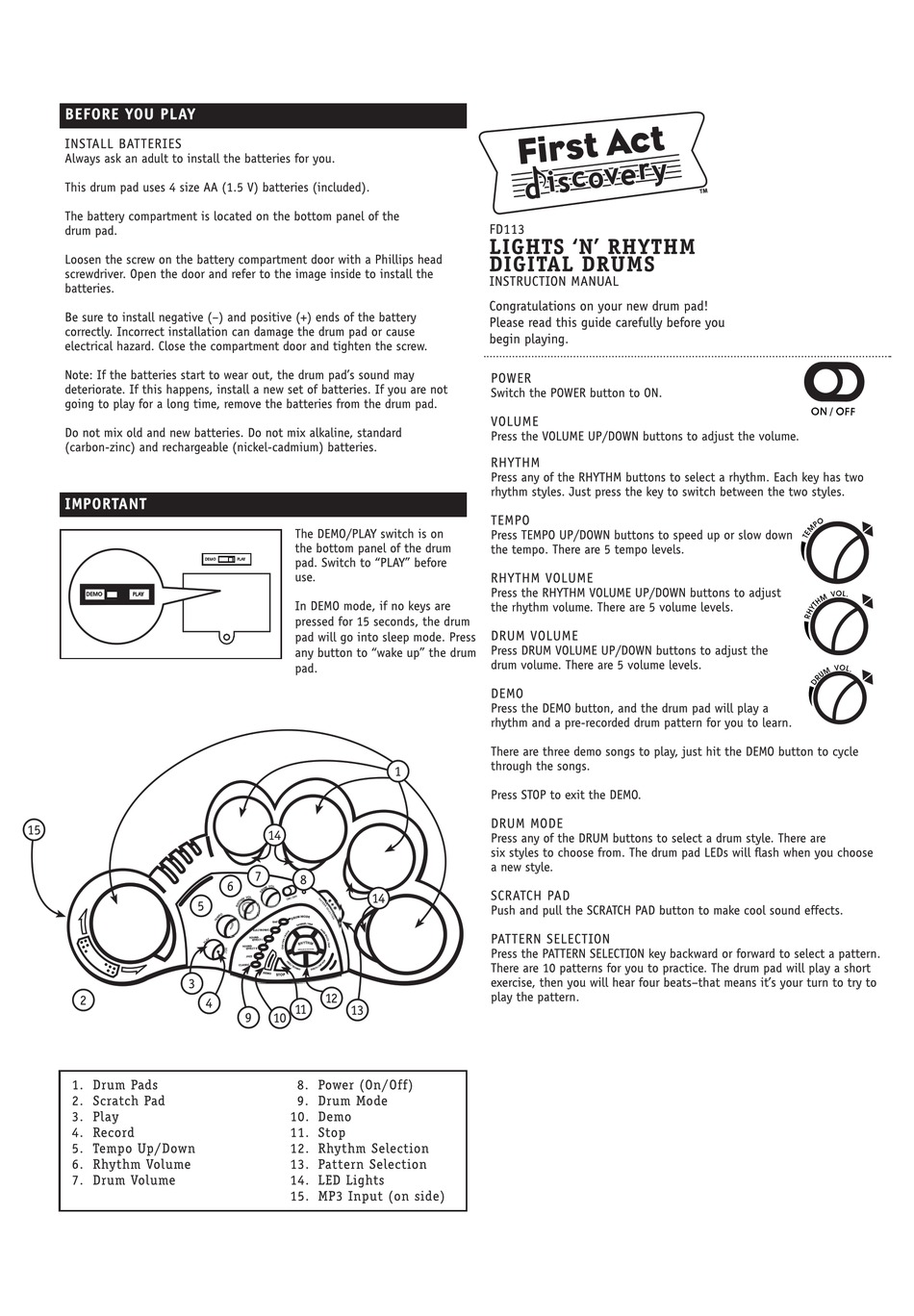 first-act-discovery-fd113-drums-instruction-manual-manualslib