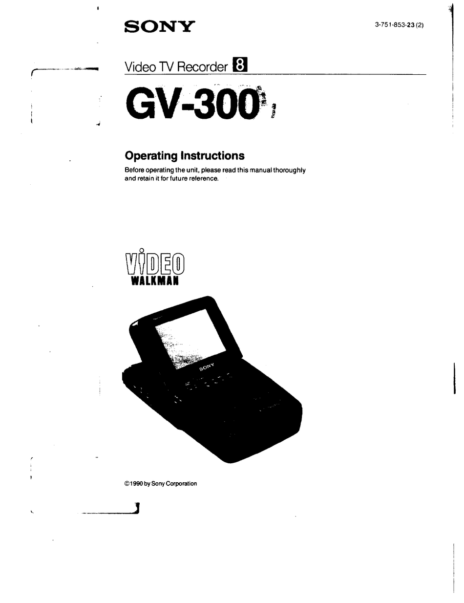 SONY GV-300 PRIMARY DVR OPERATING INSTRUCTIONS MANUAL | ManualsLib