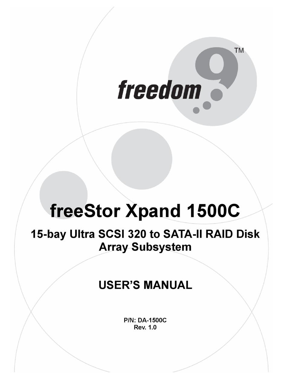 FREEDOM9 FREESTOR XPAND 1500C USER MANUAL Pdf Download ManualsLib
