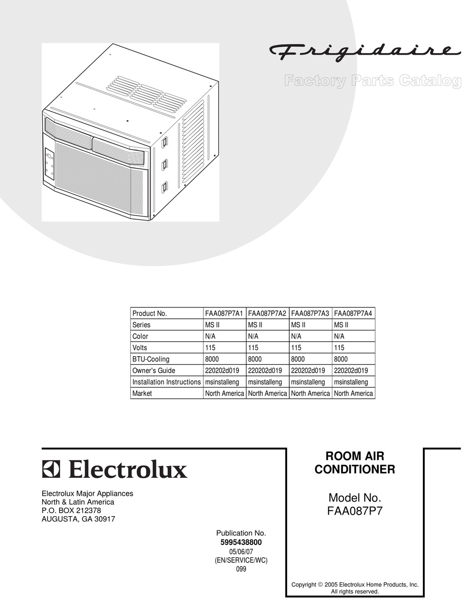 frigidaire faa087p7a