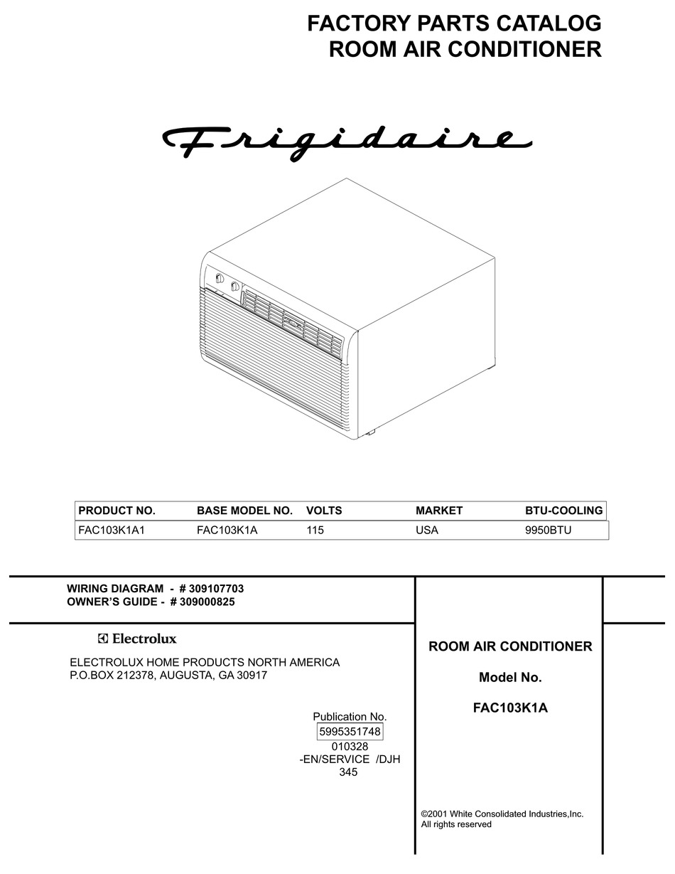 frigidaire fac107p1a